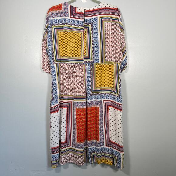 Vermont Country Store Scarf Print Patchwork Denim Dress Womens S - Picture 6 of 7